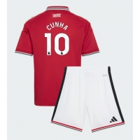 Manchester United Matheus Cunha #10 Hemmatröja Barn 2026-27 Kortärmad (+ Korta byxor)